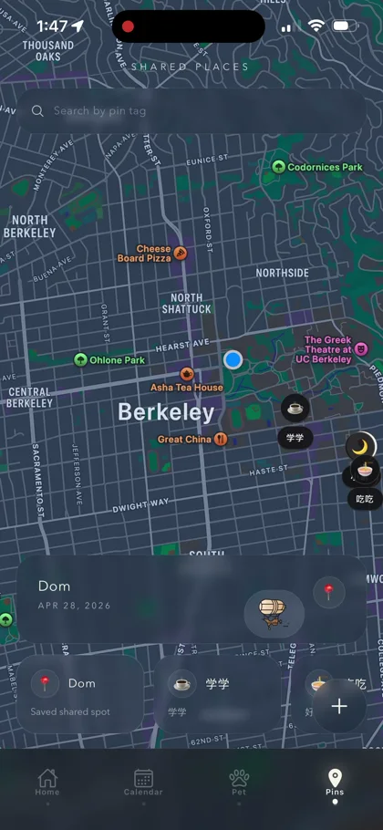 A map of shared Berkeley places
